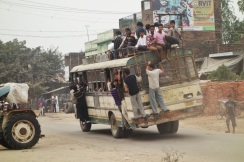 A typical Indian bus, 2013.