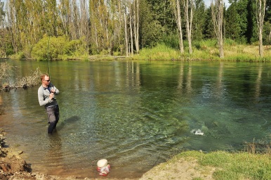 Catching a trout.